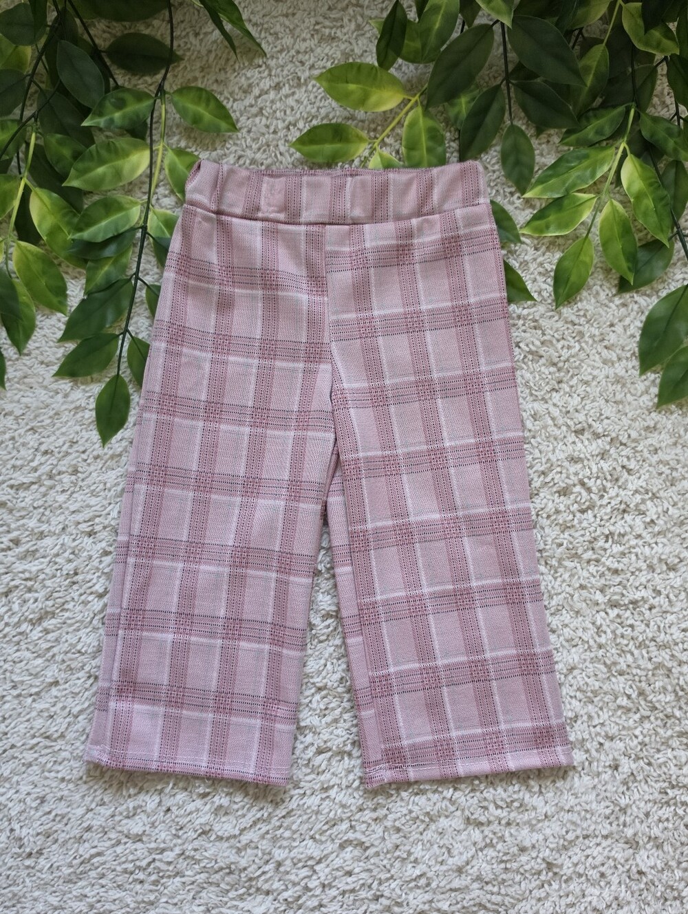 Toddler Girl Two Toned Pink Plaid Pants (3T)